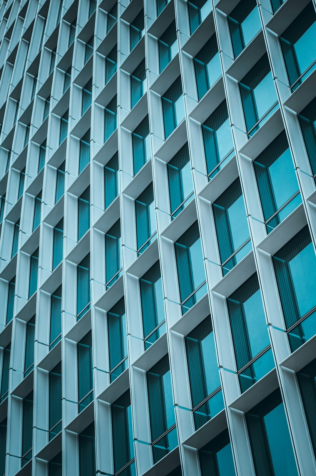 Modern office building facade with glass windows